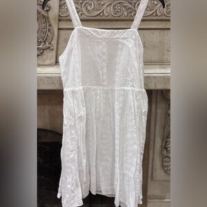 Cat & Jack Kids Size XL 14/16 Plus White Eyelet Embroidered Dress Beach Wedding